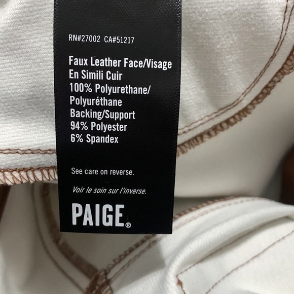 Paige Claudine Ankle Flare Jeans Faux Leather in Dark Argan size 27 - Picture 13 of 14